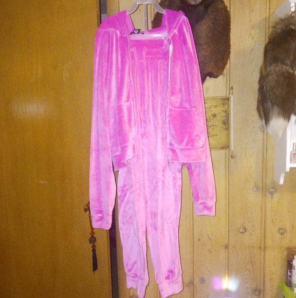 Victorias Secret Pink Velour Tracksuit Set - Picture 1 of 4